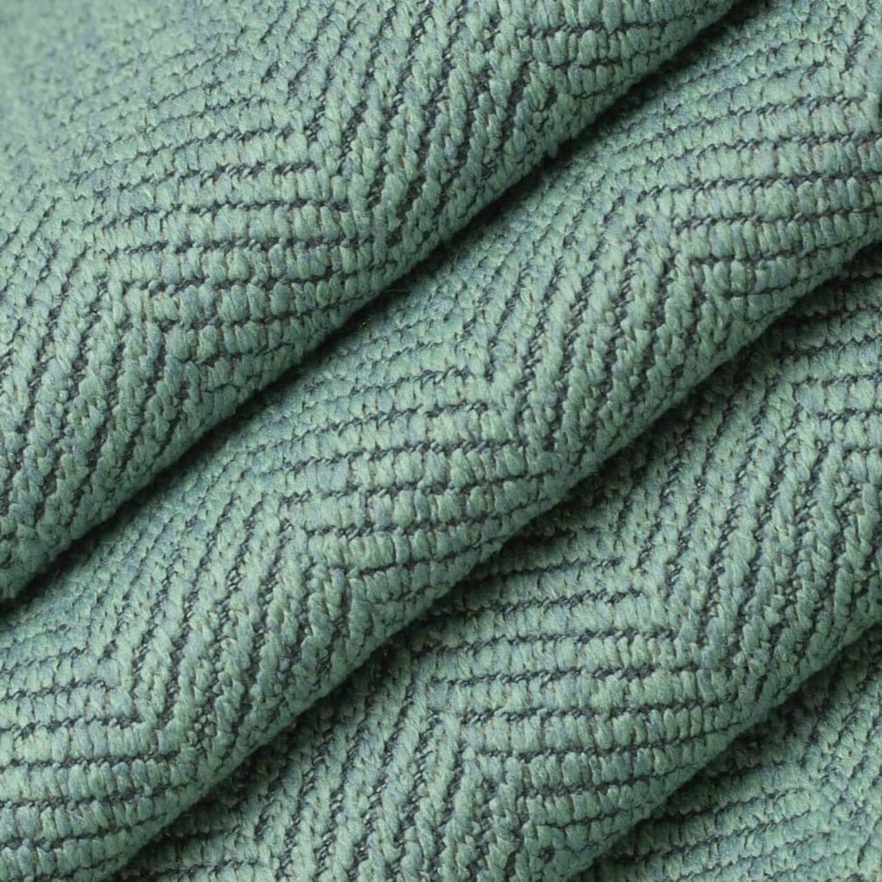 Aqua Performance Pet Friendly Herringbone Woven Pattern Upholstery Fabric by The Yard - SKU: Ellen Seafoam